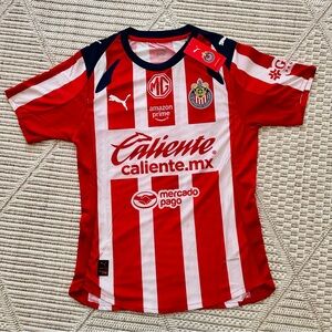 Puma Chivas Guadalajara Red & White Striped Soccer Jersey